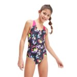 Girls Allover Splashback Black Electric Pink Indi 00 262 15930