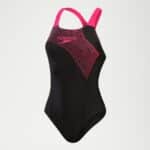 Speedo Medley Logo 1 Piece W, Black, Electric Pink