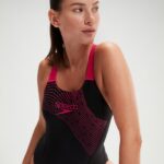 Speedo Medley Logo 1 Piece W, Black, Electric Pink
