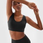 4F SPORT BRA, DEEP BLACK