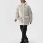 4F DOWN JACKET, OFF WHITE